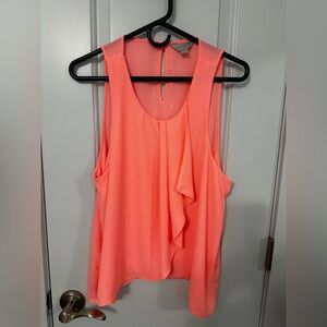Belle Sky Vibrant Coral Sleeveless Blouse